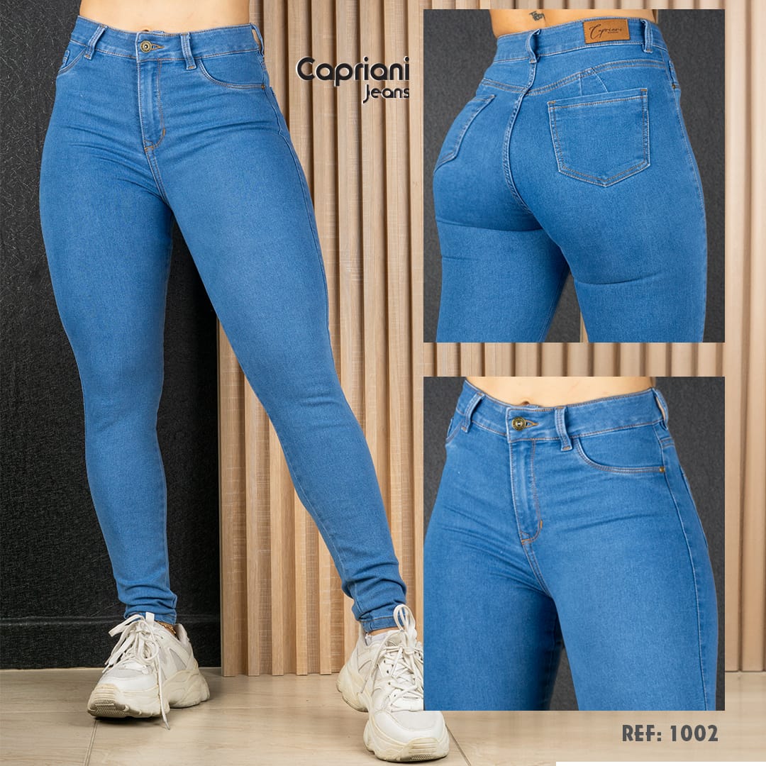 Jeans Skinny Strech Control Abdomen, Tiro Alto Ref 1002