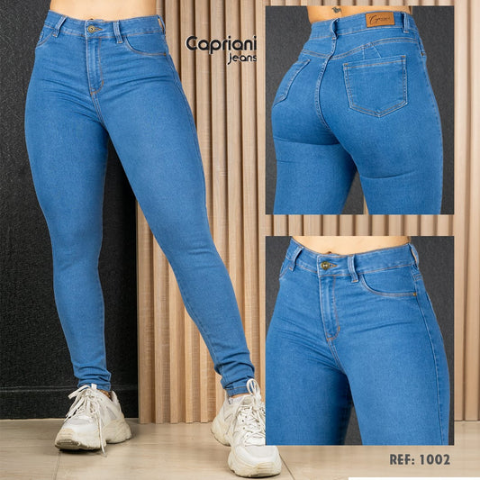 Jeans Skinny Strech Control Abdomen, Tiro Alto Ref 1002