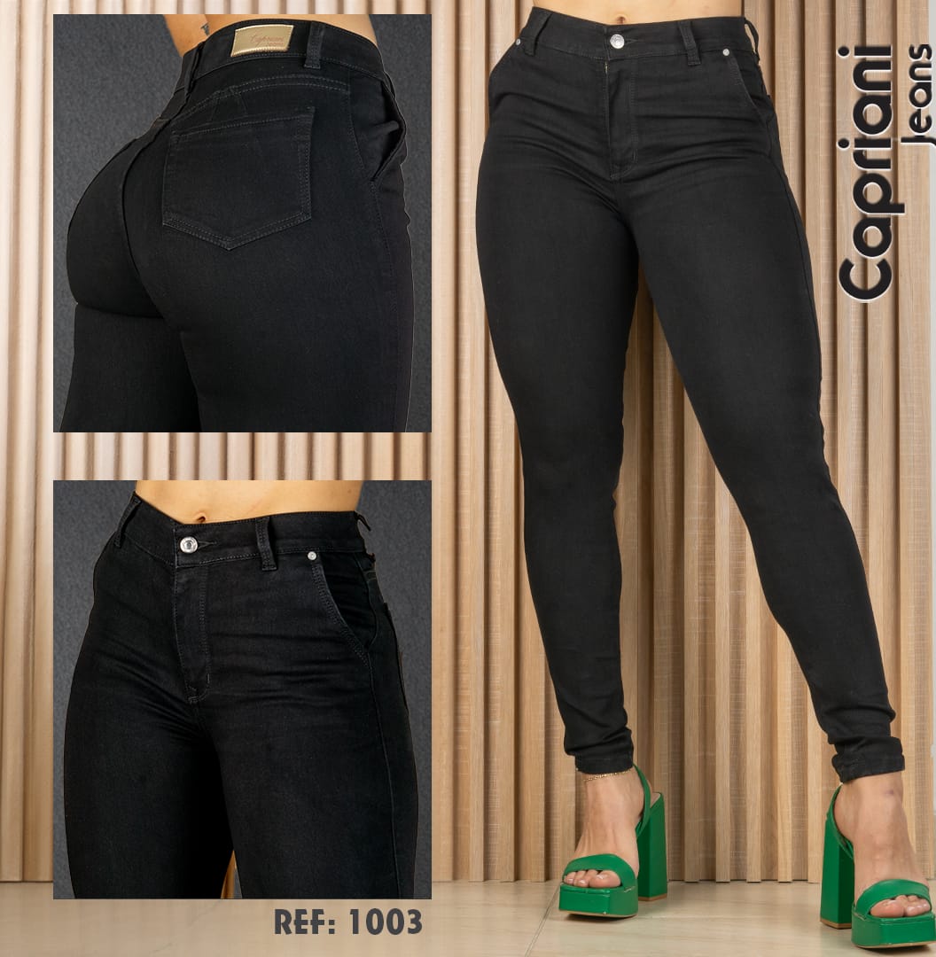 Jeans Skinny Strech Control Abdomen, Tiro Alto Ref 1003