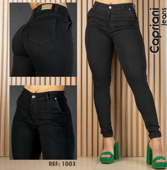 Jeans Skinny Strech Control Abdomen, Tiro Alto Ref 1003