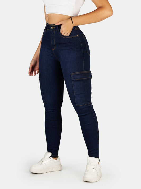 Jean Mom Cargo Tiro Alto 1245