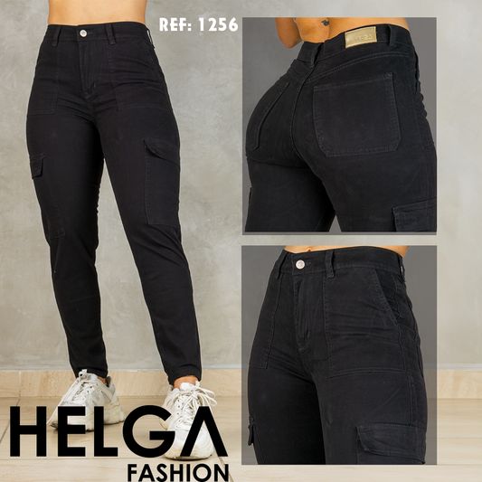 Jean Mom Cargo Strech, Tiro Alto Ref 1256