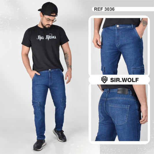 JEAN SLIM CONFORT CARGO HOMBRE 3036