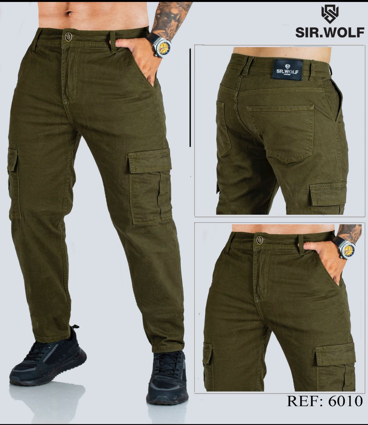 JEAN SLIM CONFORT CARGO HOMBRE 6010